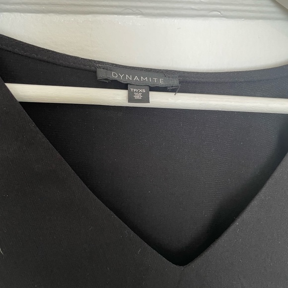 Dynamite Black V-Neck Blouse - Picture 2 of 2